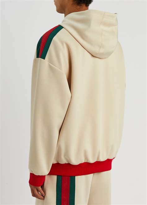 gucci hoodie harvey nichols|GUCCI Logo hooded neoprene sweatshirt .